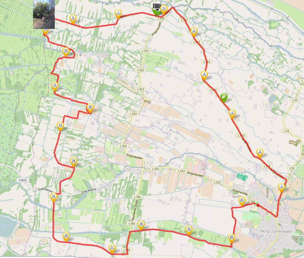 Halbmarathon, Quelle: runtastic, Open Street Map